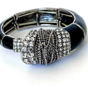 PYNK LUXE Arm Candy Black Adjustable Stretch Bangle